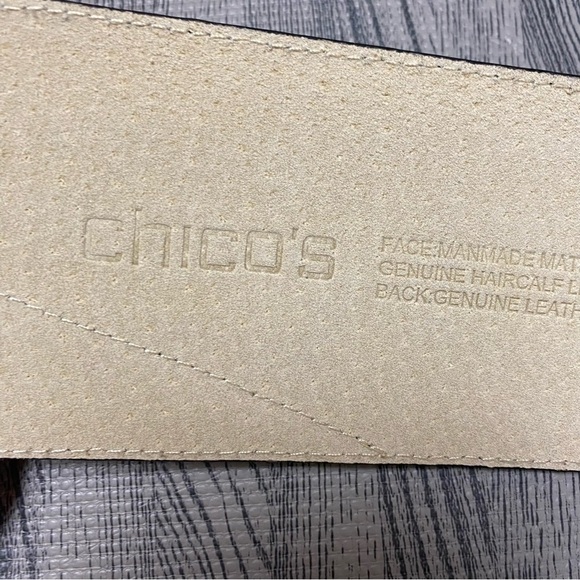 Chico’s Black Leather Zebra Print Calf Hair Belt - Picture 13 of 14